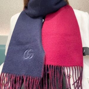 Gucci Navy & Burgundy Scarf